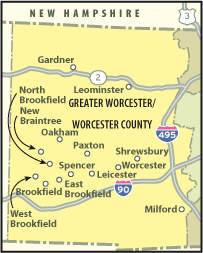 Greater Worcester/Worcester County Map