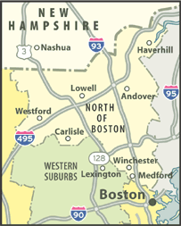 North of Boston Map